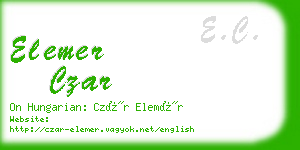 elemer czar business card